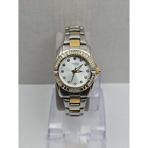 Caravelle by Bulova Gold Silver Two Tone Crystal Petite Dress Watch New Battery